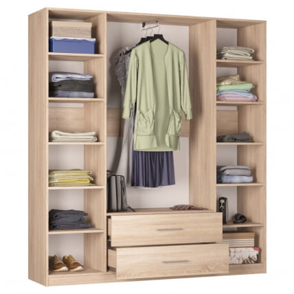 Шкаф распашный R-198х180х45-2-M(Белый)_1