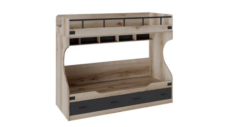 Кровать двухъярусная Окланд ТД-324.11.01 Фон Черный/Дуб Делано_0