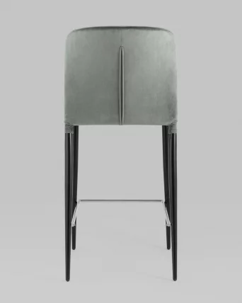 Стул полубарный Лори велюр Серый ножки металл_4