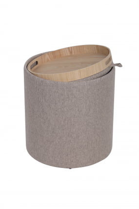 Пуф-столик с ящиком Хюгге S рогожка Бежевый_5