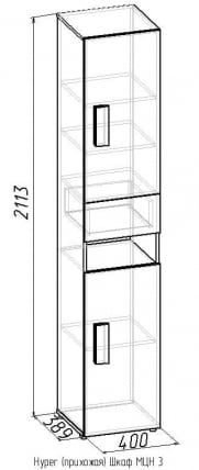 Шкаф МЦН 3 Hyper Венге(прихожая)_1