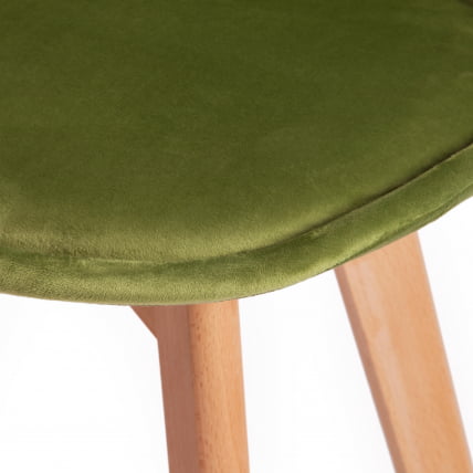 Стул TULIP SOFT (mod. 74) / 1 шт. в упаковке вельвет/дерево , 54 х 47 х 83 см , зеленый (HLR 54)/натуральный_6