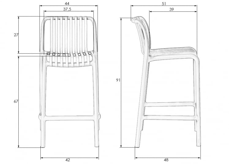 Стул полубарный DOBRIN CHLOE Темно-серый_10