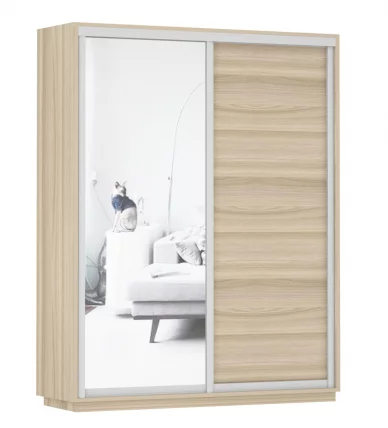 Шкаф-купе двухдверный Экспресс Дуо Медиум 1600х2400h Ясень шимо светлый_0