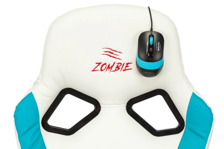 Геймерское кресло Бюрократ ZOMBIE RUNNER Белый-голубой_12