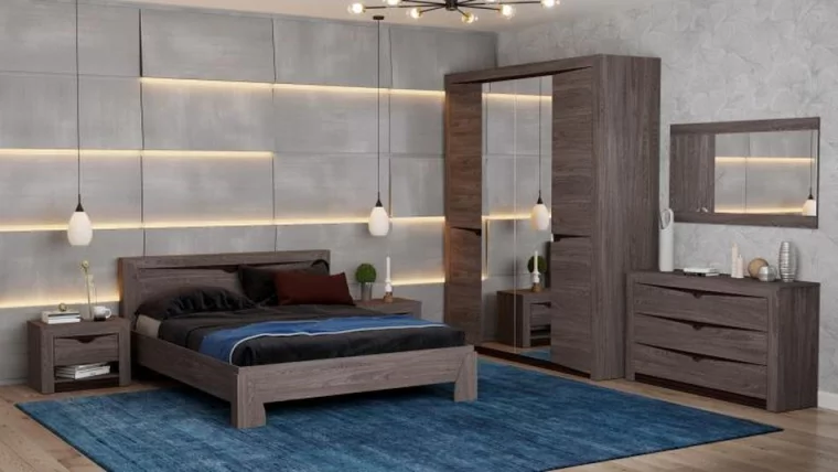 Кровать 1400 Лючия 33.09-01 без основания Ясень анкор темный Венге_1