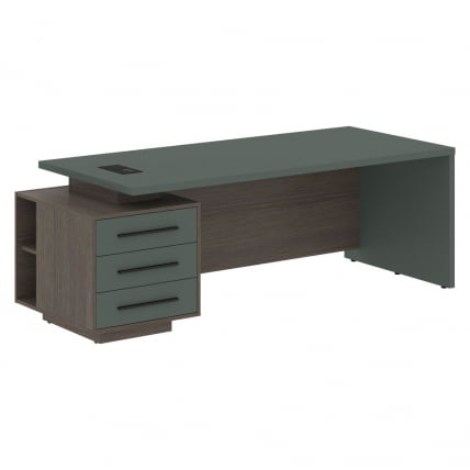 Стол руководителя левый VELION VCT 2290 L Нефрит Дуб Сильвер_0