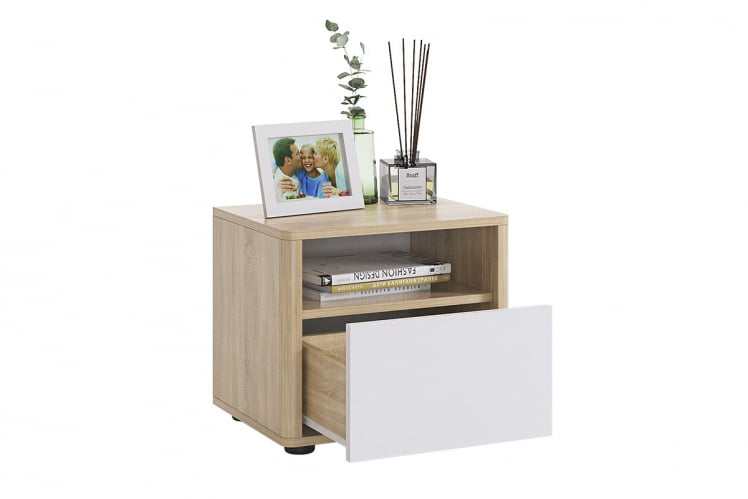 Тумба прикроватная Зара SMZ-04 дуб сонома/белый_2