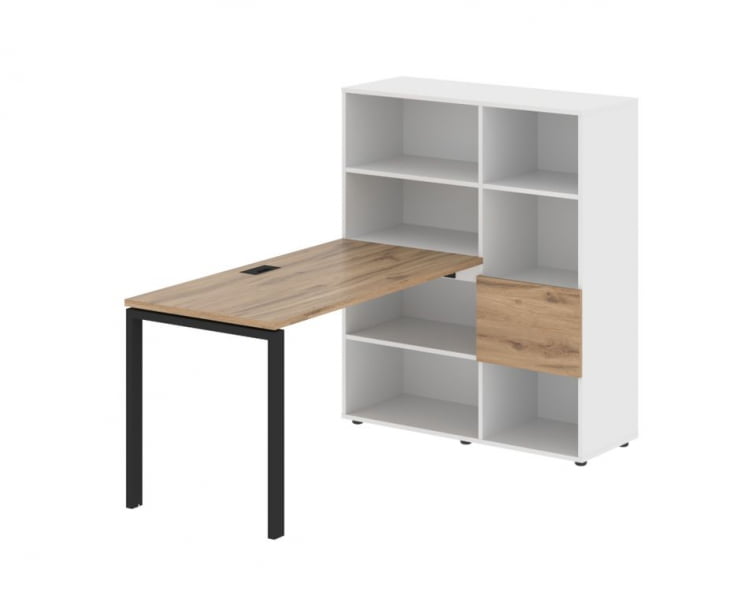 Рабочая станция EDIS EURST 1113 Дуб Денвер светлый Черный Белый_0