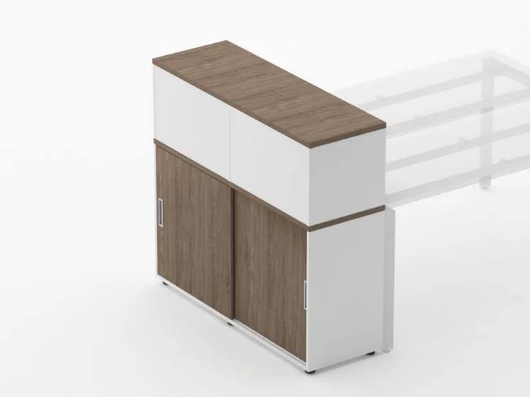 Тумба комбинированная высокая для рабочего модуля Deka 9.04.125 Дуб Верцаска/Белый_4