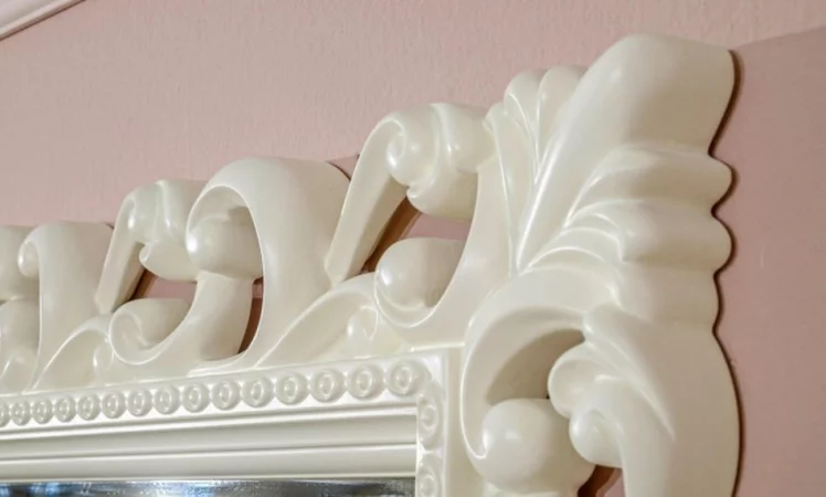 Стол письменный с зеркалом и банкеткой Маркиза 06 Алебастр Шампань_10