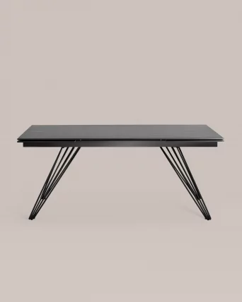 Обеденный стол раскладной Пандора 180-280 Черный мрамор_2