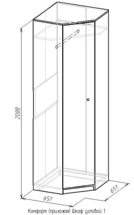 Шкаф угловой 1 Комфорт Вишня (прихожая)_1