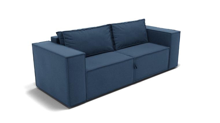 Диван Хилтон-1 (ЗР) Цвет фасада: Синий; Тип: Прямой; Материал фасада: Металл/Велюр_0