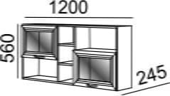 Полка навесная Модуль №16 Ясень шимо светлый_1