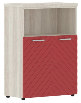 Шкаф с глухими малыми дверьми и топом Torr LUX TLMC 85.3 Сосна Эдмонд Красный_0