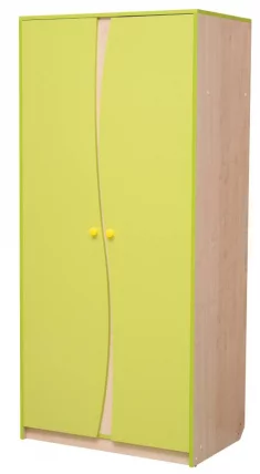 Шкаф 2-х дверный комбинированный Юниор-11.2 Дуб молочный/Синий_0