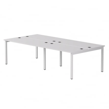 Бенч-система на 4 места на металлокаркасе, опоры 45 гр Everprof EVO 254S015 (2360) Белый_0