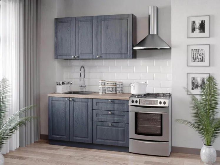 Шкаф кухонный 450 высокий Мокка ЛД 274.430.000.171 Черный Дуб фактурный антрацит_1