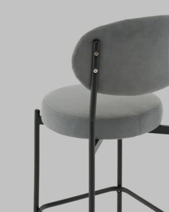 Стул Полубарный Бриф DD ПБ велюр серый_5