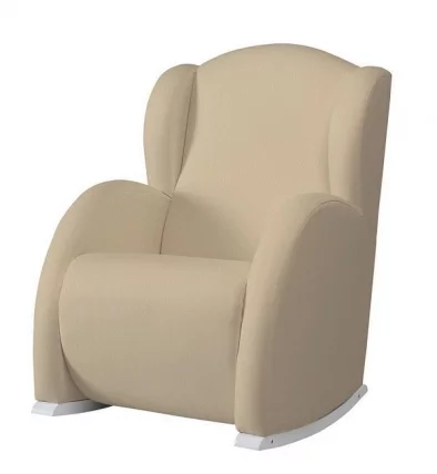 Кресло-качалка Micuna Wing/Flor white/beige искусственная кожа_0