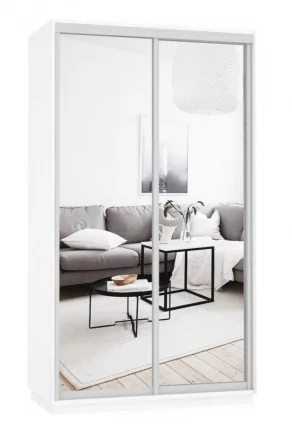 Шкаф-купе двухдверный Экспресс Дуо Экспенс 1200х2200h Белый снег_0