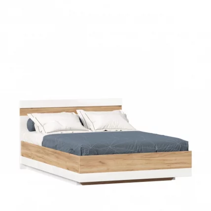 Кровать двуспальная 1400 с подъёмным механизмом Фиджи ЛД 659.081.000 Дуб Золотой Белый_0