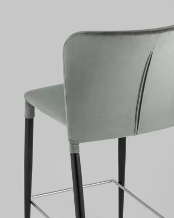 Стул полубарный Лори велюр Серый ножки металл_6