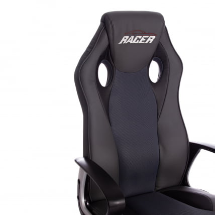 Кресло RACER кож/зам/ткань, металлик/серый, 36/12_9