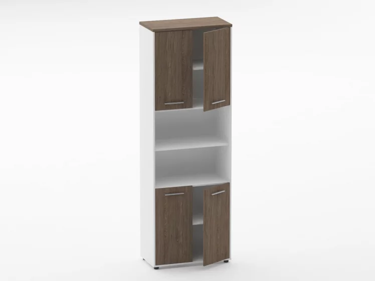 Шкаф 5 широкий закрытый с 2 -мя открытыми полками Deka 10.23.121 Дуб Верцаска/Белый_1