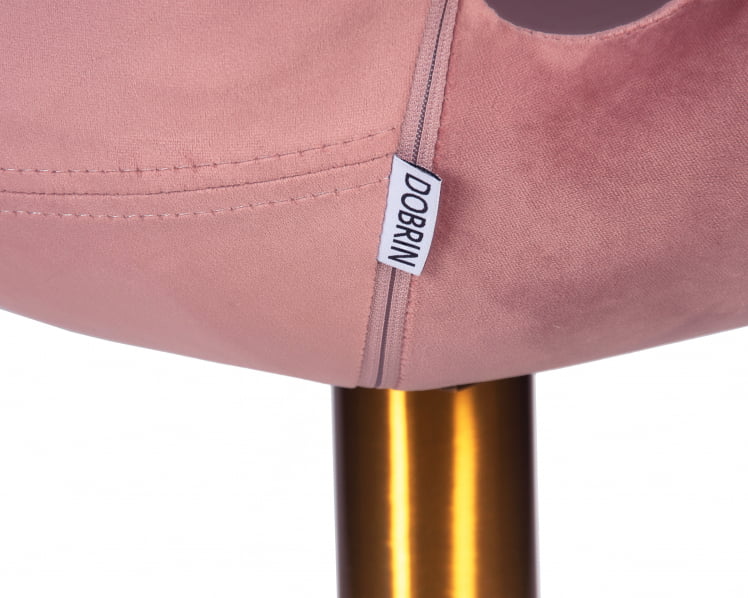 Кресло дизайнерское DOBRIN SWAN gold розовый велюр BLUVEL5_8