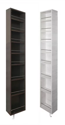 Поворотный шкаф в белом глянцевом стекле Лупо Шелф (левый) Венге_2