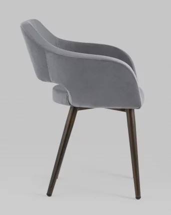 Стул с подлокотниками Саймон велюр Темно-серый_2