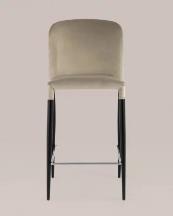Стул полубарный Лори велюр Бежевый ножки металл_7
