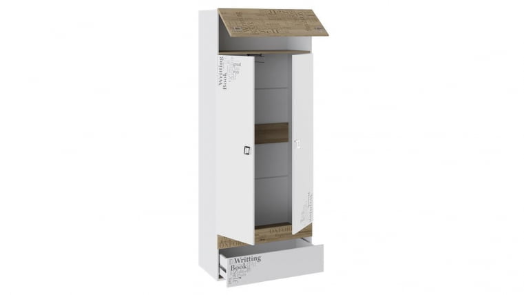 Шкаф для одежды Оксфорд ТД-139.07.22 Ривьера Белый с рисунком_1