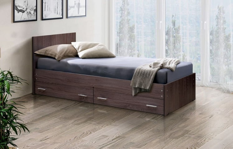 Кровать с ящиками на уголках №4 ЛДСП 700*1900 Итальянский орех_0