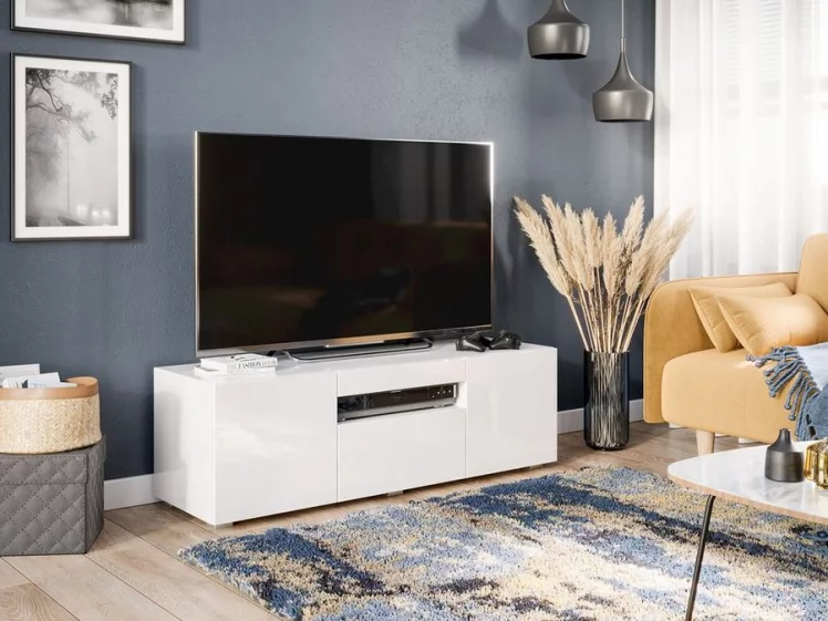 Тумба под ТВ 1200 Бруклин ЛД 685.040.000 Белый глянец_4