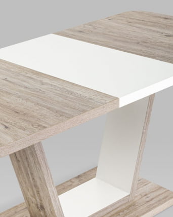 Стол раскладной Vector 120-160 Дуб анкона-белый_5