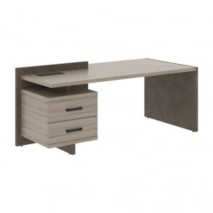 Стол руководителя левый WOOD&STONE СФ-531311 Дрифтвуд Бетон Чикаго темный_0