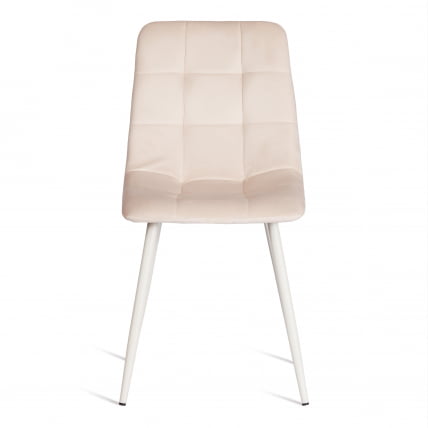 Стул CHILLY (mod. 7094-1) вельвет/металл, 44,5х52,5х86 см, beige (бежевый) HLR2 / белый_4