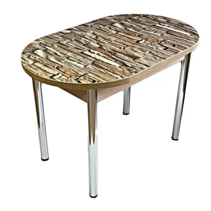 Стол обеденный Раздвижной ЕВРО фп Св. кирпичики С003 ЛДСП дуб выбеленный_0