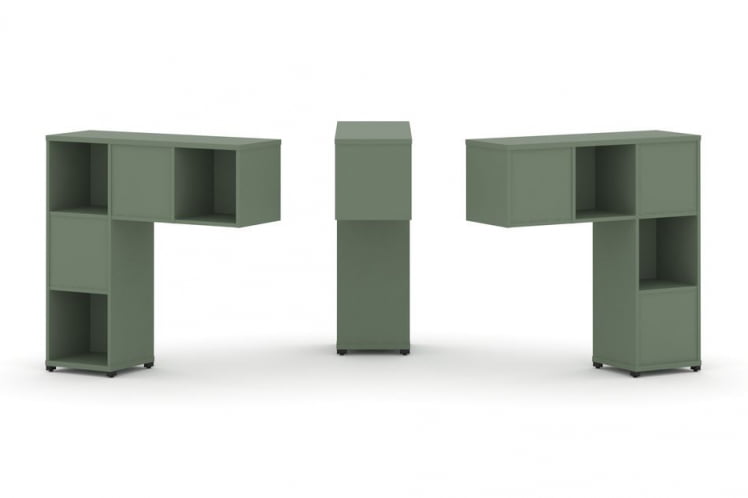 Надставка на стол низкая двухсторонняя + задняя стенка (5 шт.) CONCEPT CN.DNN-001 Кобо Черный металл_0