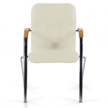 Кресло для приемных BRABIX Samba CF-105 BOX-2 хром каркас накладки бук, кожзам Бежевый_4