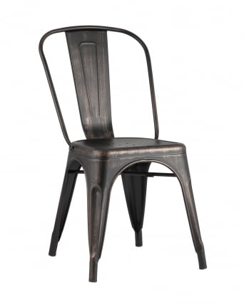 Стул TOLIX с высокой спинкой Черный патина золото_0