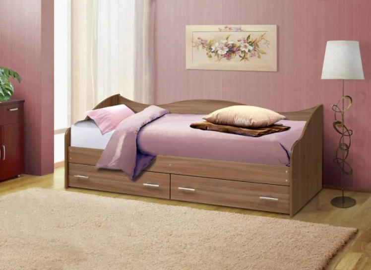 Кровать Софа №1 800*2000 Дуб молочный_0