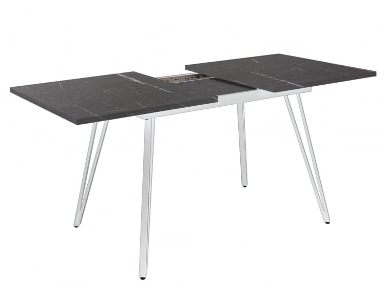 Стол раздвижной Диего 120-160 Мрамор графит_БЕЛЫЙ_1