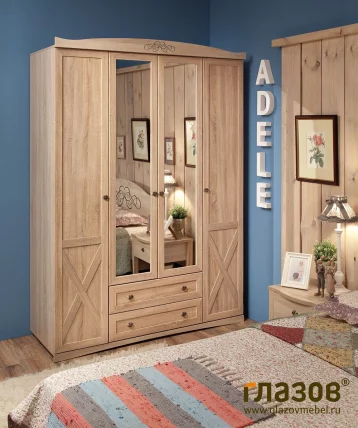 Спальня композиция 1 ADELE Дуб Сонома/Орех шоколадный (спальня)_2