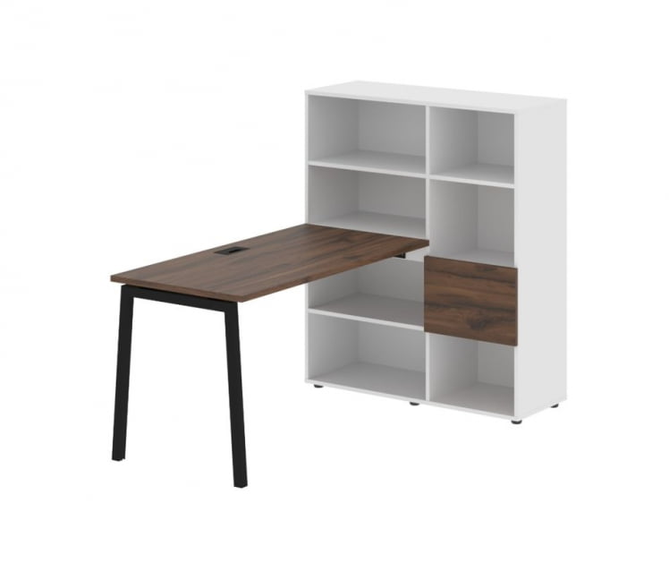 Рабочая станция EDIS ELRST 1113 Дуб Денвер темный Черный Белый_0