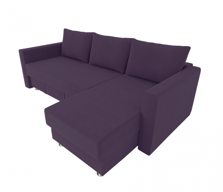 Диван угловой с подлокотниками Мадрид (Berhouse) Цвет фасада: Бордо Велюто 25; Тип: Левый/правый; Материал фасада: Металл/Велюр_0