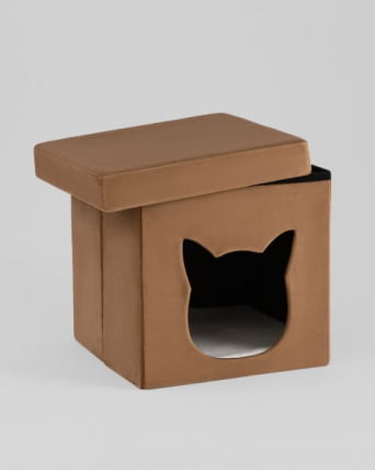 Пуф складной с ящиком Store Pet коричневый_3